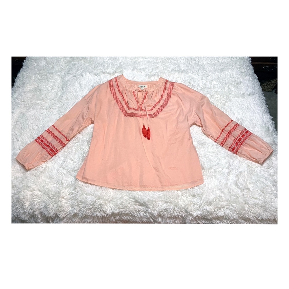 Peach boho long sleeve shirt